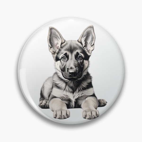 Item preview, German Shepherd Puppy Portrait – Soft Pencil Sketch Style Illustration designed and sold by SabraDD.