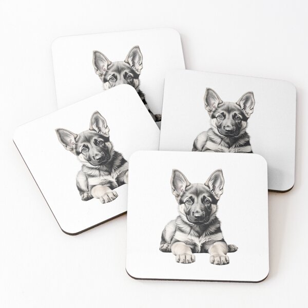 Item preview, German Shepherd Puppy Portrait – Soft Pencil Sketch Style Illustration designed and sold by SabraDD.