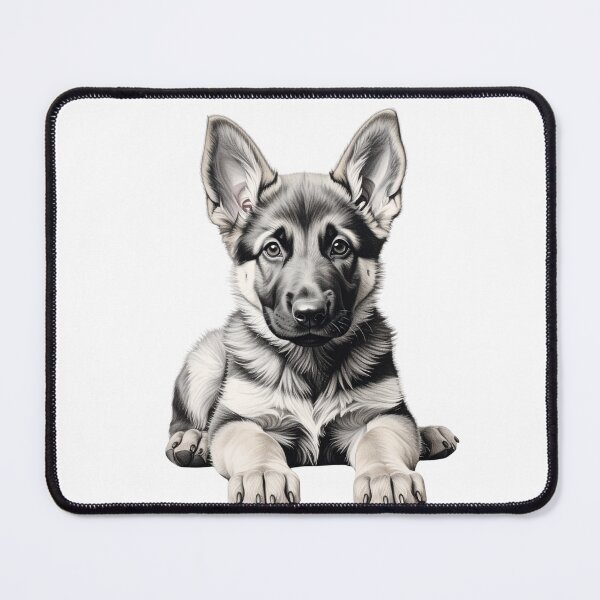 Item preview, German Shepherd Puppy Portrait – Soft Pencil Sketch Style Illustration designed and sold by SabraDD.