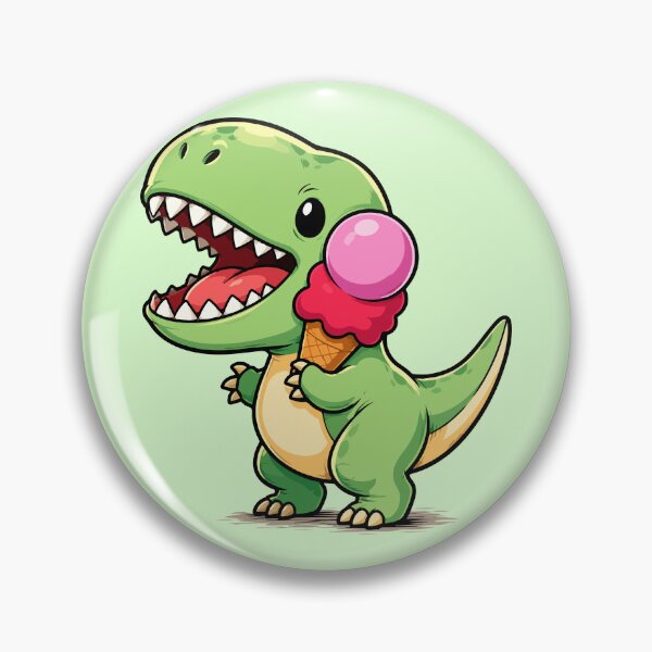 Item preview, T Rex Eating Ice Cream Kawaii Dinosaur designed and sold by ChosmahDrawing.