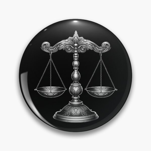 Item preview, Vintage Scales of Justice in Black and White – Law and Balance Art designed and sold by inkoutninja.
