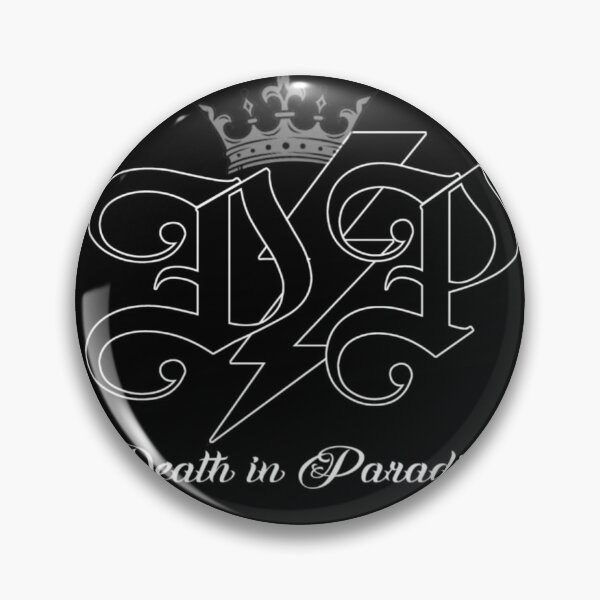 Item preview, Death In Paradise band; Stickers, Magnets and Buttons -- DIP logo with crown designed and sold by Pirette Records.