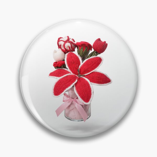 Item preview, Crochet floral design in reddish tones designed and sold by hergoneblue.