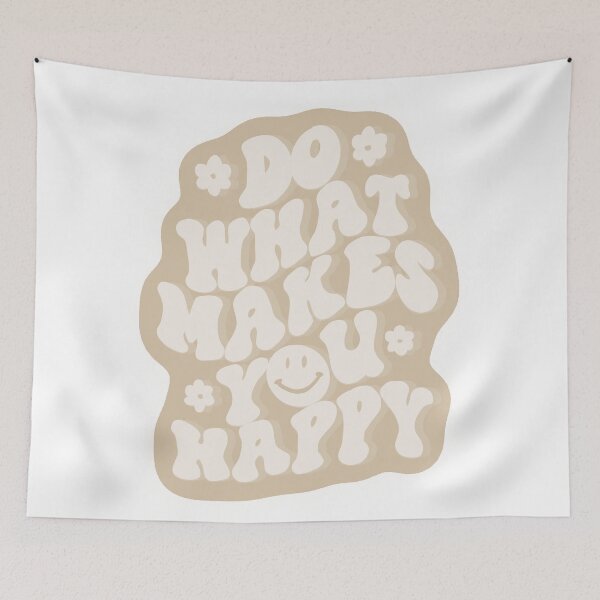 Item preview, Do What Makes You Happy Retro Smiley Quote designed and sold by Barelythere2324.
