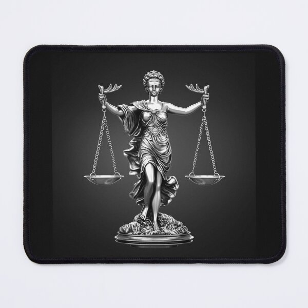 Item preview, Lady Justice Statue in Black and White – Law and Justice Art designed and sold by inkoutninja.