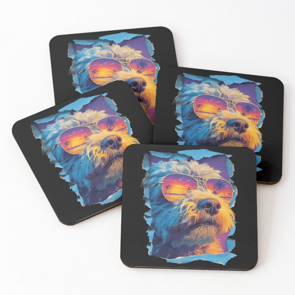 Item preview, Vibrant Matese with Sunglasses Sunset Tropical Dog Summer designed and sold by Littermin.