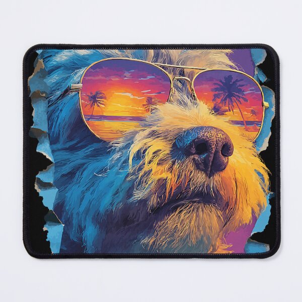 Item preview, Vibrant Matese with Sunglasses Sunset Tropical Dog Summer designed and sold by Littermin.