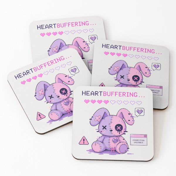 Item preview, Kawaii Goth Heart Buffering Bunny designed and sold by HeyChickasClubX.