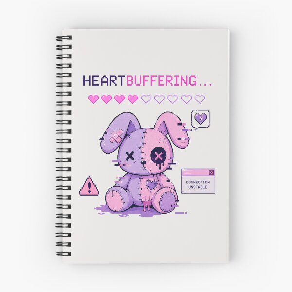 Item preview, Kawaii Goth Heart Buffering Bunny designed and sold by HeyChickasClubX.