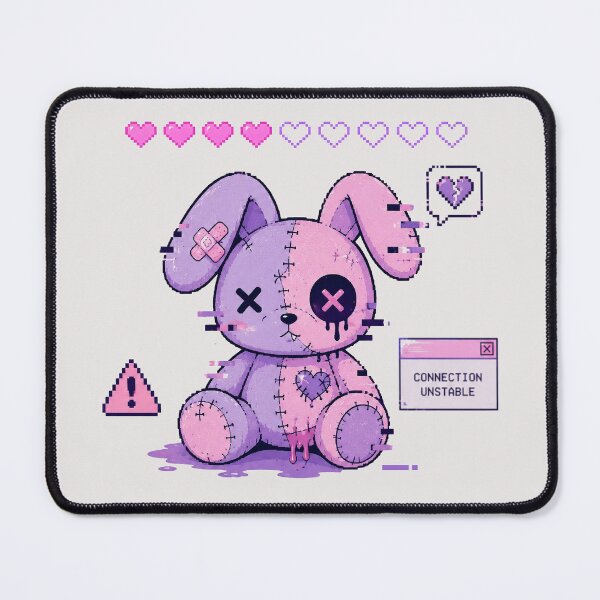 Item preview, Kawaii Goth Heart Buffering Bunny designed and sold by HeyChickasClubX.