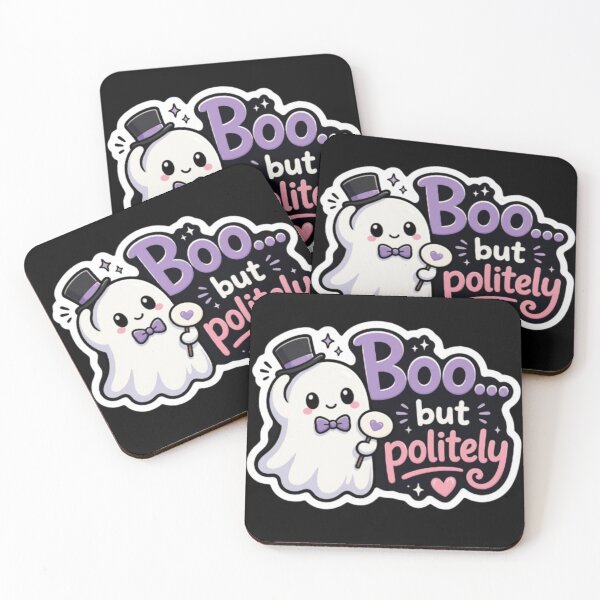 Item preview, Cute Ghost Saying Boo But Politely Funny Halloween Cartoon designed and sold by WX-ST.