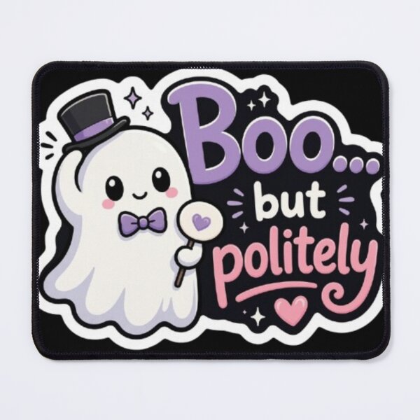 Item preview, Cute Ghost Saying Boo But Politely Funny Halloween Cartoon designed and sold by WX-ST.