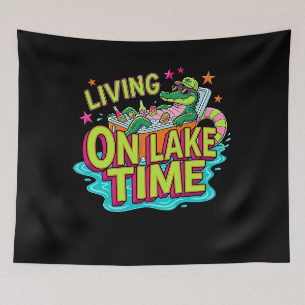 Item preview, Living On Lake Time Funny Alligator Cooler designed and sold by KroghDs.