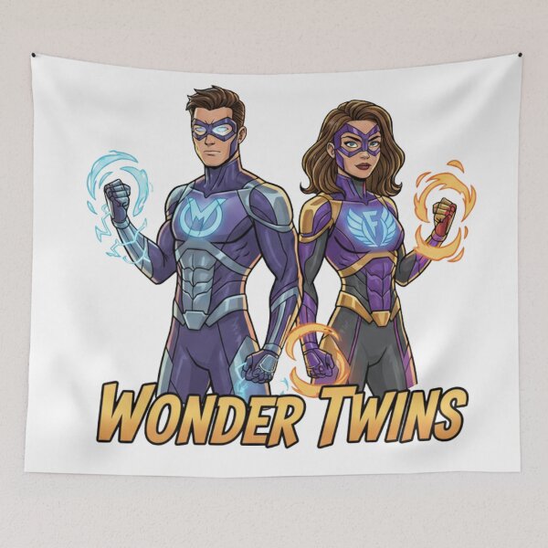 Item preview, Wonder Twins: Superhero Cartoon Graphic T-Shirt Design designed and sold by EchoPrint Co..
