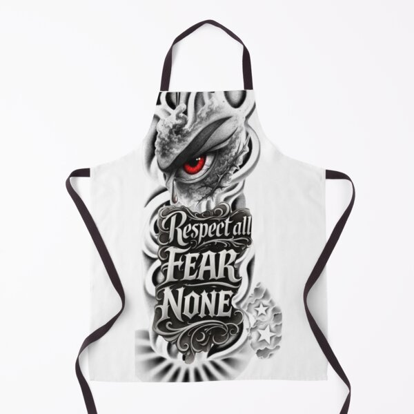 Item preview, Dragon Half Face Design – “Respect All Fear None” Motivational Artwork designed and sold by PrintWavePro.