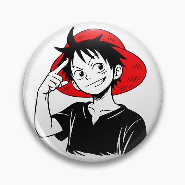 Item preview, Monkey D. Luffy Minimalist Anime Portrait - Red and Black Manga Style Art designed and sold by Pinpondesigns.
