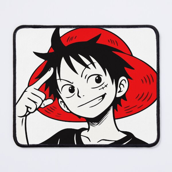 Item preview, Monkey D. Luffy Minimalist Anime Portrait - Red and Black Manga Style Art designed and sold by Pinpondesigns.