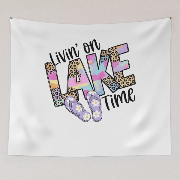 Item preview, Livin on Lake Time Preppy Leopard Flip Flops designed and sold by KroghDs.