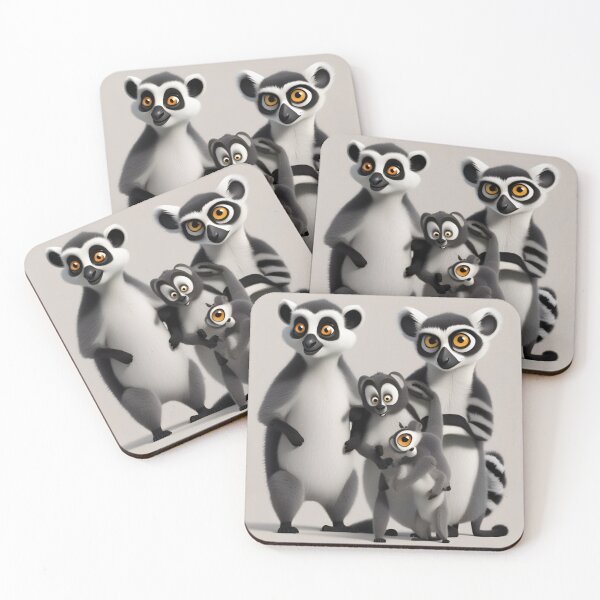 Item preview, Cartoon Ring-Tailed Lemur Family Portrait Together designed and sold by CASASIS_MERCH.