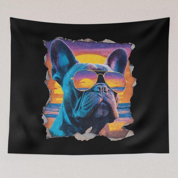 Item preview, French Bulldog with Sunglasses Sunset Tropical Dog Summer designed and sold by Littermin.