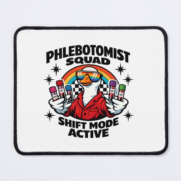 Item preview, Funny Goose Phlebotomist Squad Sunglasses Retro Meme Shift Mode Active Medical Lab Tech Sticker designed and sold by ClinicalHubs.