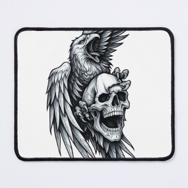 Item preview, Skeleton with Eagle Attack – Dark Fantasy Horror Art Design designed and sold by PrintWavePro.