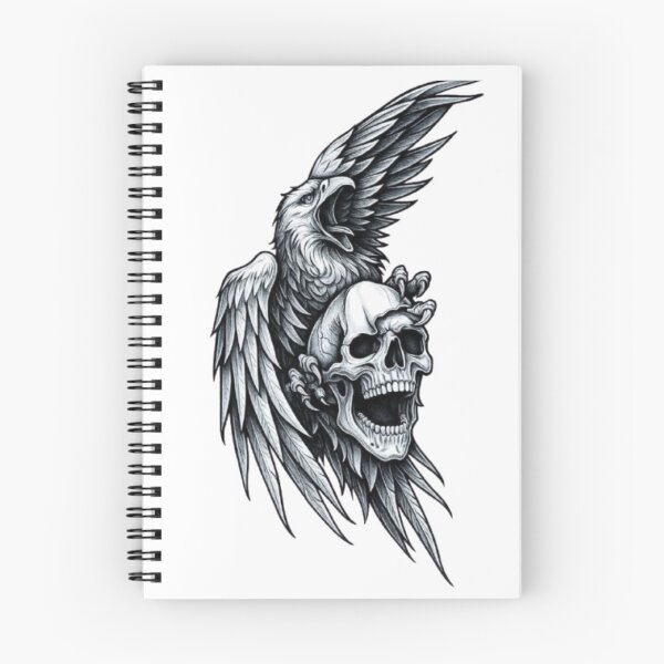 Item preview, Skeleton with Eagle Attack – Dark Fantasy Horror Art Design designed and sold by PrintWavePro.