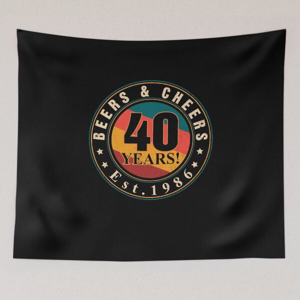 Item preview, Beers and Cheers 40th Birthday Celebration Vintage 1986 Retro Birthday Gift designed and sold by FernaRoje.