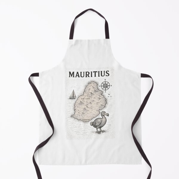Item preview, Hand-Drawn Mauritius Map – Vintage Black & White Illustration with Dodo designed and sold by darryllouis245.