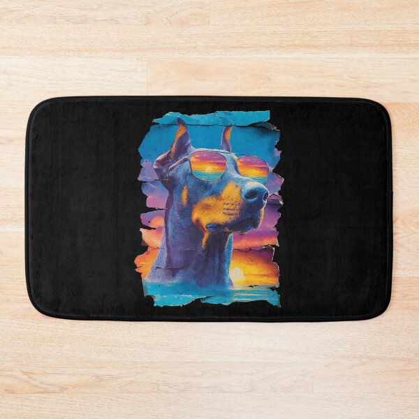 Item preview, Vibrant Doberman with Sunglasses Sunset Tropical Dog Summer designed and sold by Littermin.
