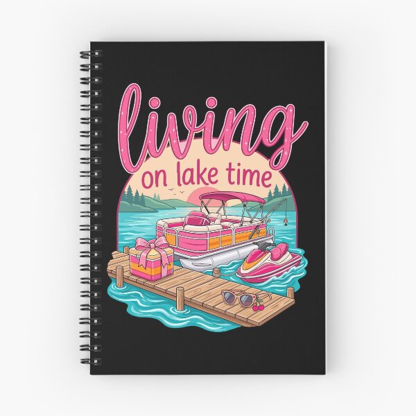 Item preview, Living On Lake Time Preppy Pink Pontoon Boat designed and sold by KroghDs.