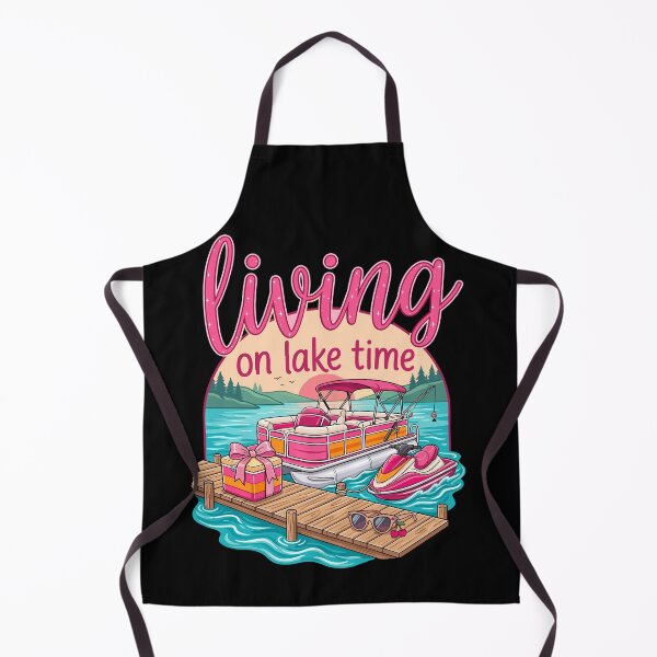 Item preview, Living On Lake Time Preppy Pink Pontoon Boat designed and sold by KroghDs.