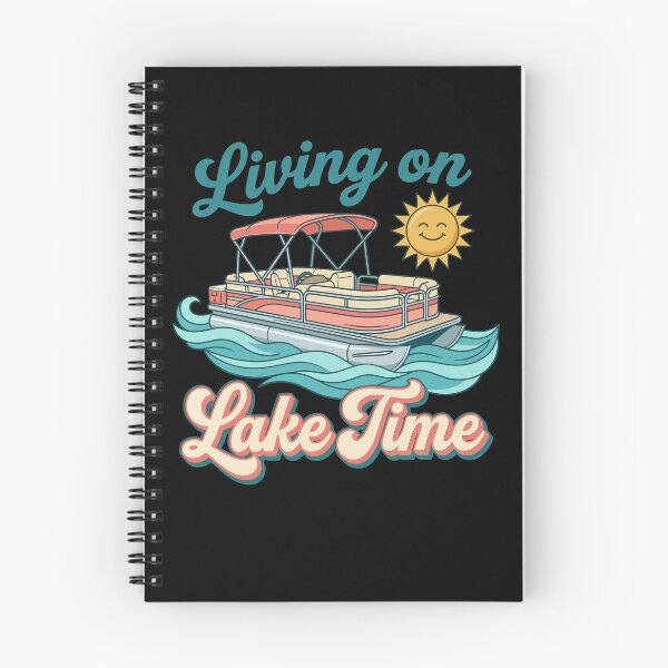 Item preview, Living On Lake Time Retro Pontoon Boat Boating designed and sold by KroghDs.