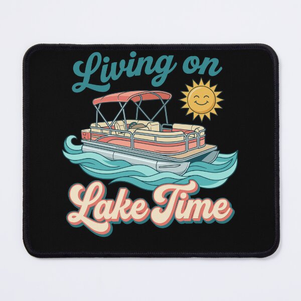 Item preview, Living On Lake Time Retro Pontoon Boat Boating designed and sold by KroghDs.