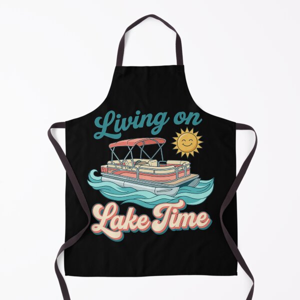 Item preview, Living On Lake Time Retro Pontoon Boat Boating designed and sold by KroghDs.