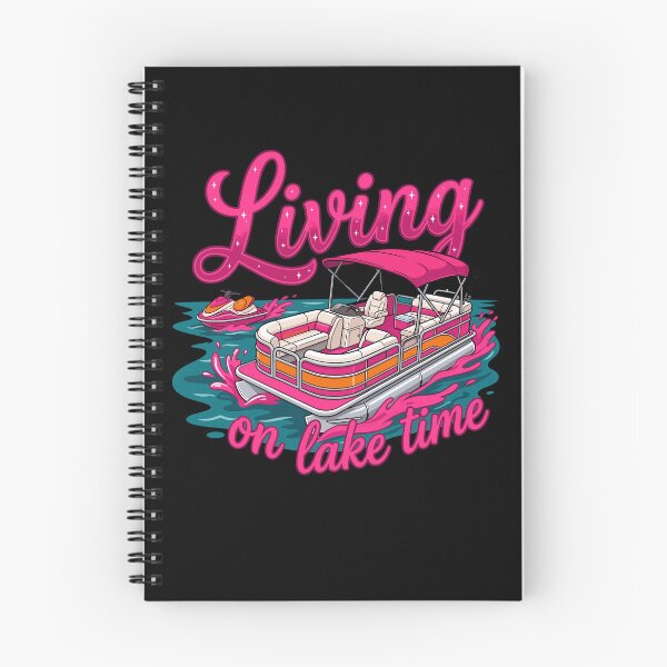 Item preview, Living On Lake Time Preppy Pink Pontoon Boat designed and sold by KroghDs.