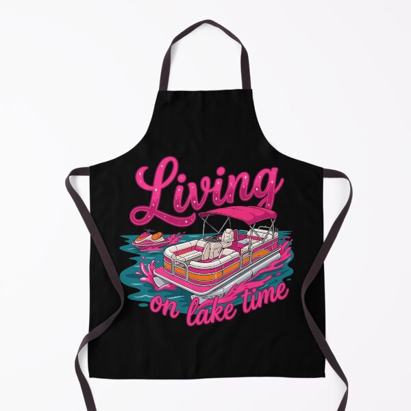 Item preview, Living On Lake Time Preppy Pink Pontoon Boat designed and sold by KroghDs.