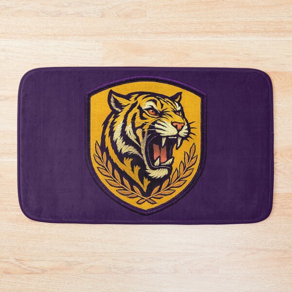 Item preview, Purple and Gold Tiger Head Shield Heraldry Patch Baton Rouge Louisiana designed and sold by LIBERTYMODE.
