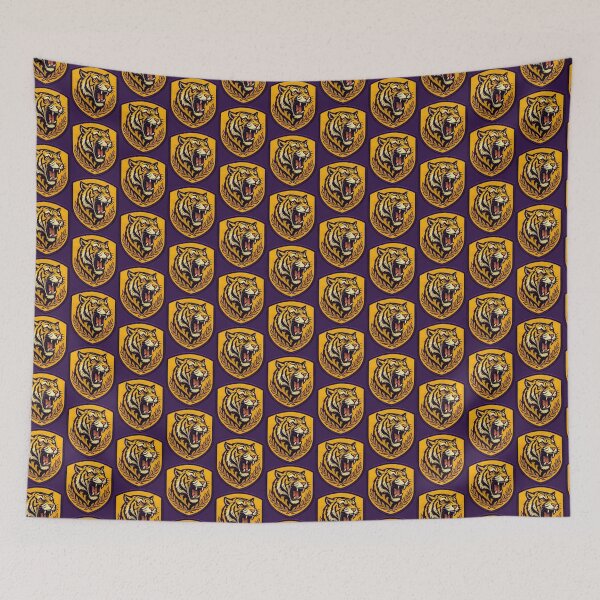 Item preview, Purple and Gold Tiger Head Shield Heraldry Patch Baton Rouge Louisiana designed and sold by LIBERTYMODE.