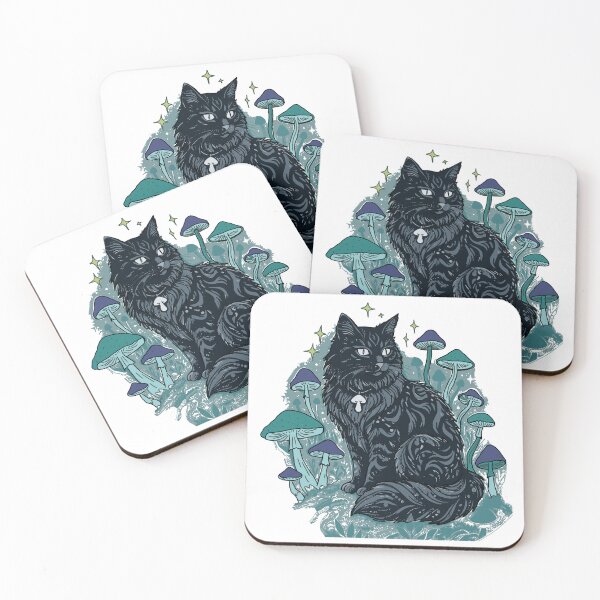 Item preview, Whimsigoth Black Cat Forest Folk Art designed and sold by LeshanArt.