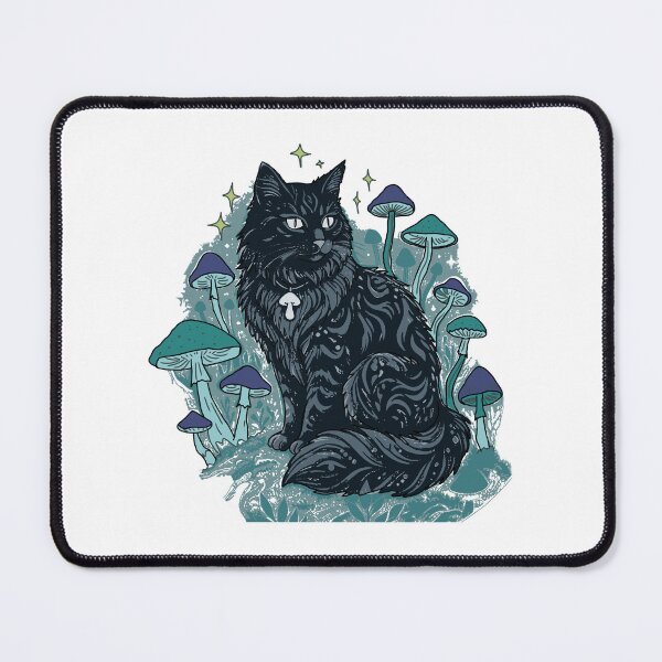 Item preview, Whimsigoth Black Cat Forest Folk Art designed and sold by LeshanArt.
