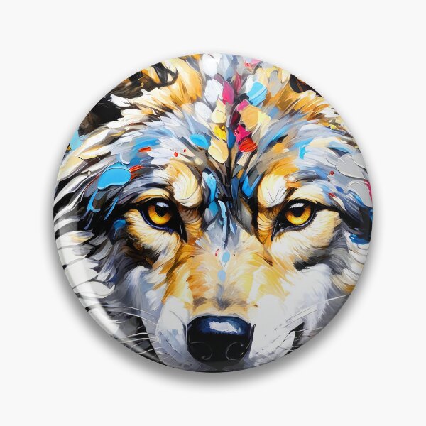 Item preview, Dramatic Wolf Face Colorful Digital Art Oil Painting designed and sold by DEC02.