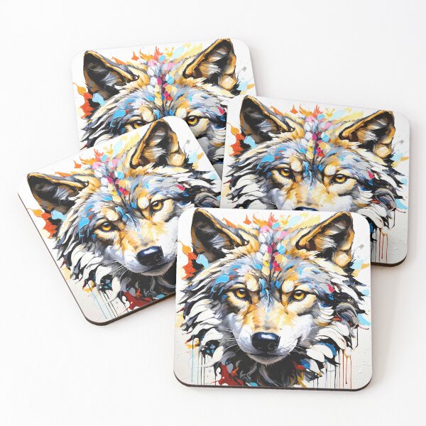 Item preview, Dramatic Wolf Face Colorful Digital Art Oil Painting designed and sold by DEC02.
