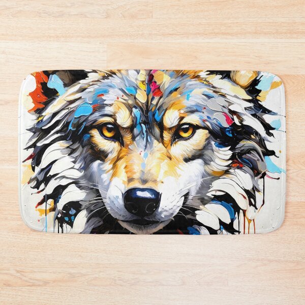 Item preview, Dramatic Wolf Face Colorful Digital Art Oil Painting designed and sold by DEC02.