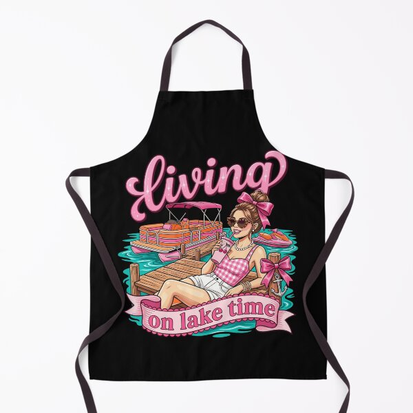 Item preview, Preppy Pink Pontoon Boat Lake Life Girl designed and sold by KroghDs.