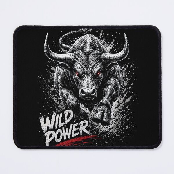 Item preview, Wild Power Charging Bull Strength Fitness Art designed and sold by IvoryArtDesign.