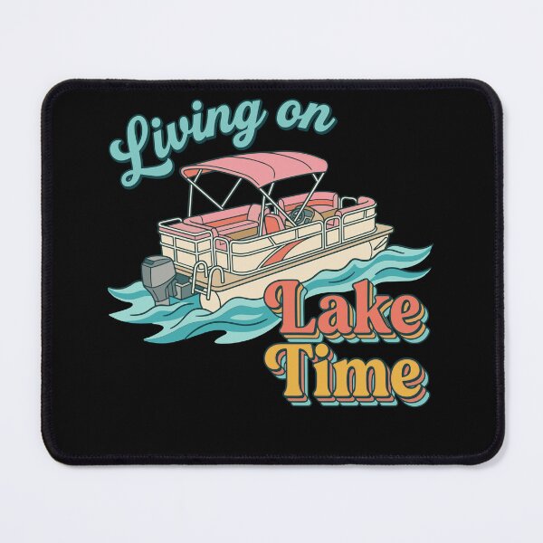 Item preview, Living On Lake Time Retro Pontoon Boat designed and sold by KroghDs.
