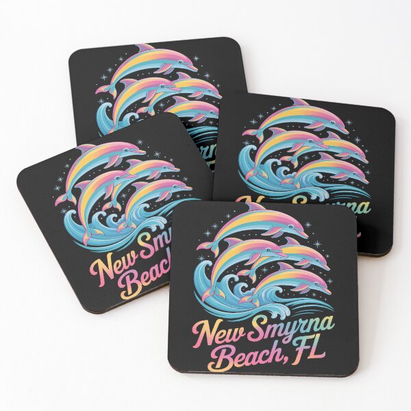 Item preview, New Smyrna Beach Florida Colorful Dolphin Lover Beach designed and sold by TrinaEspinoza.