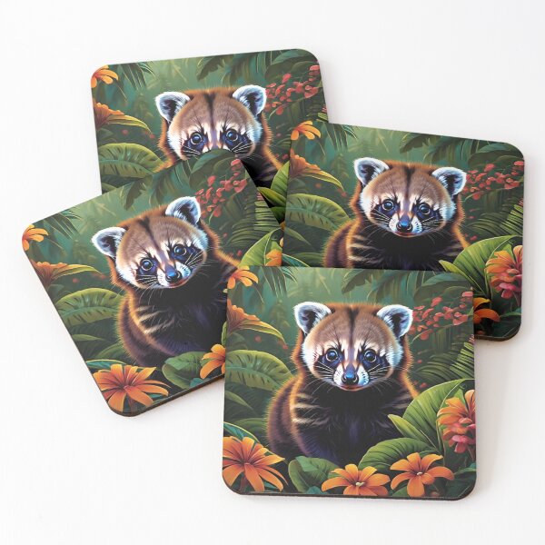 Item preview, Glowing Coatimundi Emerging from Tropical Jungle designed and sold by CASASIS_MERCH.