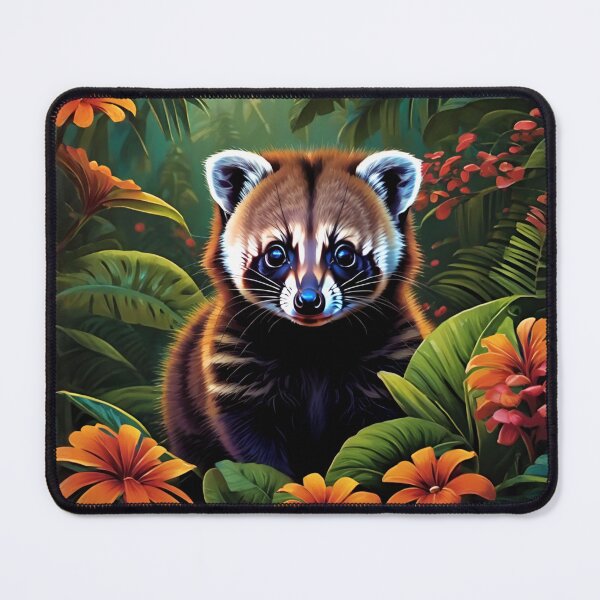 Item preview, Glowing Coatimundi Emerging from Tropical Jungle designed and sold by CASASIS_MERCH.
